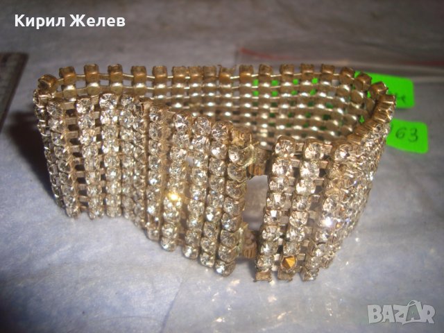 СТАРА СКЪПОЦЕННА БЛЕСТЯЩА ПОСРЕБРЕНА РЕТРО АР НУВО СТИЛ ГРИВНА с ФАСЕТИРАНИ ЦИРКОН КРИСТАЛИ 27963, снимка 5 - Антикварни и старинни предмети - 37095361