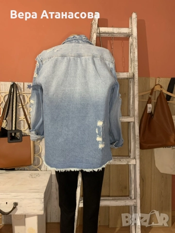 🩵🩵🩵 Дънково яке Rebel с лек накъсан ефект💙, снимка 4 - Якета - 56013452