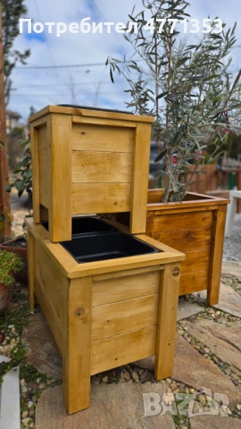 Дървени кашпи/саксии/плантери за двор, градина или тераса, снимка 4 - Саксии и кашпи - 53906294