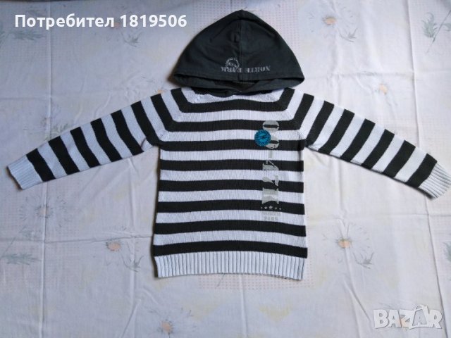 детска блуза с качулка за момче-128-134см