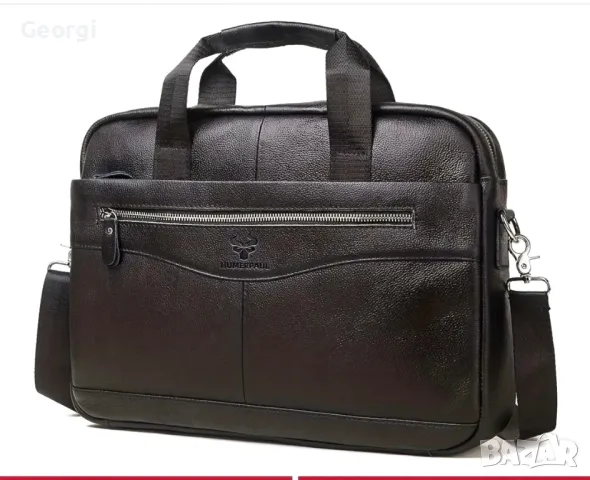 Елегантно/Ежедневна, Делова Бизнес чанта {куфарче за лаптоп 15”} Естествена кожа!