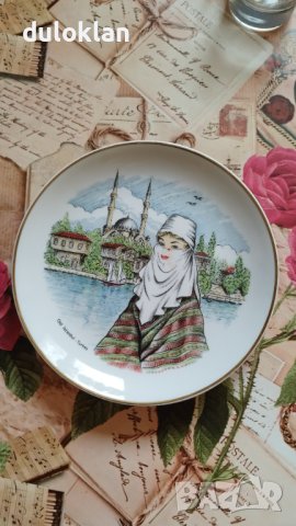 Красива порцеланова чиния за стена от Истанбул Турция