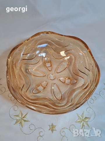 стъклена купа фруктиера цветно стъкло с перлен ефект 29/6, снимка 5 - Аксесоари за кухня - 52809830