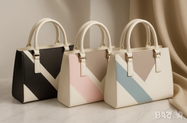 Дамска чанта с геометричен дизайн