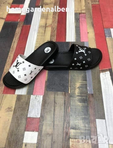 Мъжки чехли с LV принт – Стил и комфорт за всеки ден! 🖤