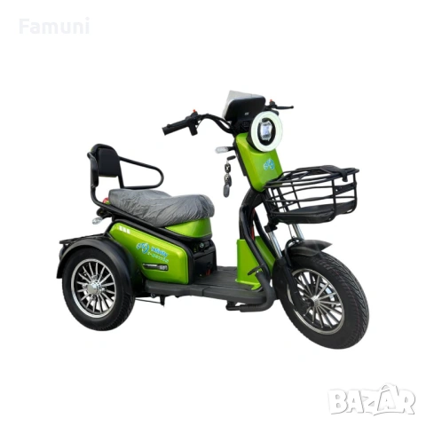Двуместна Електрическа Триколка PUDDING 1800 - ЗЕЛЕНА, снимка 2 - Мотоциклети и мототехника - 53777265