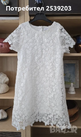 Нова детска рокля - бяла дантела 5-6 години , снимка 9 - Детски рокли и поли - 51411650