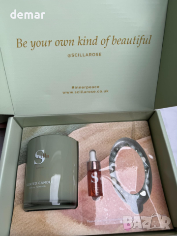 Луксозен подарък за жена, комплект ароматни свещи, кристална гривна, талисман в сърце,етерично масло, снимка 8 - Подаръци за жени - 44619842