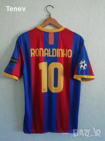 Barcelona Ronaldinho Nike футболна тениска фланелка Барселона Роналдиньо Шампионска Лига XL 