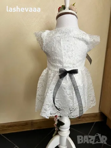 Рокля за момиче в бяло и черно, снимка 3 - Бебешки рокли - 49351337