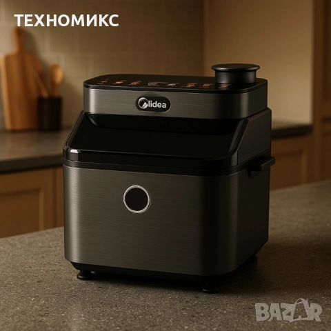 Еър Фрайър Midea DualTaste Air Fryer MF-CY75C2 – 7L капацитет, снимка 12 - Други - 51792223