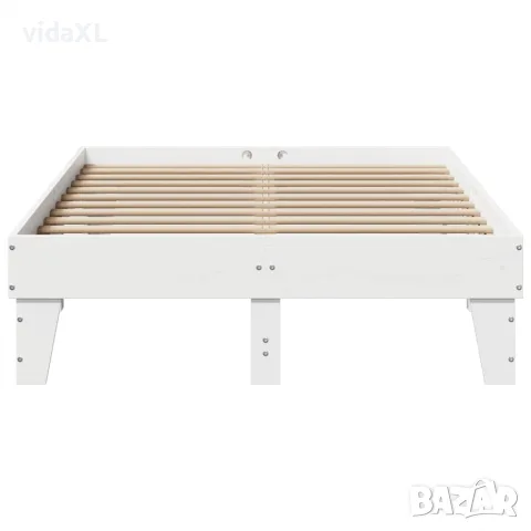 vidaXL Рамка за легло без матрак, бял, 120x190 см, борово дърво масив, снимка 4 - Спални и легла - 56148275