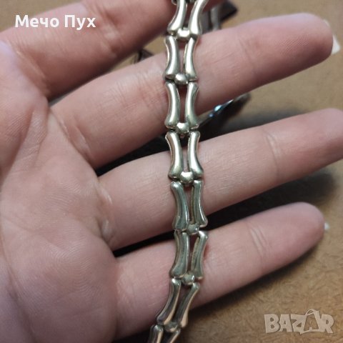 Сребърно полутвърдо колие (267), снимка 13 - Колиета, медальони, синджири - 44424383