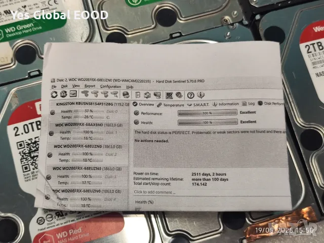 WD Green / Red HDD 4TB - Хард диск за компютър / DVR - NVR, снимка 6 - Твърди дискове - 50367775