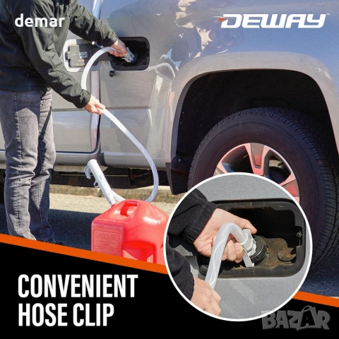 Помпа за прехвърляне на гориво DeWay с батерии и дюза с автоматично спиране, снимка 2 - Други инструменти - 54049135