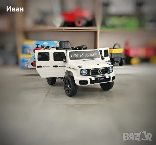 ТОП ЦЕНА!НОВО!Акумулаторен джип Mercedes G580 с 12V батерия,EVA гуми,кожена седалка,USB,дистанционно, снимка 2 - Детски велосипеди, триколки и коли - 56091542
