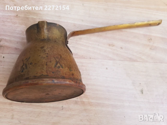 Бакърено джезве , снимка 2 - Антикварни и старинни предмети - 51427792