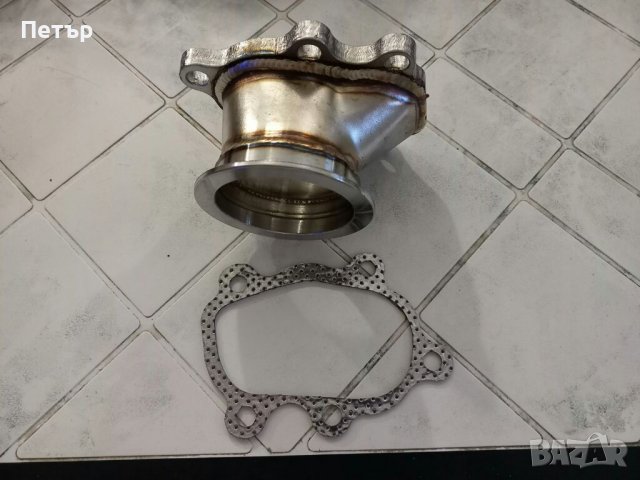 Даунпайп фланец 63mm, за турбо,GT25 GT28 GT28R T25 T28, неръждавейка, 5 дупки,нов, снимка 2 - Части - 40044123