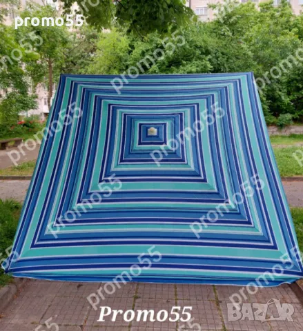 Градински чадър голям квадратен 250см. х250см., снимка 2 - Градински мебели, декорация  - 50296144