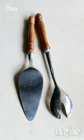 Прибори за сервиране с дървени дръжки , снимка 3 - Прибори за хранене, готвене и сервиране - 50172690