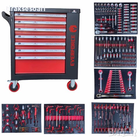 Немски Професионален шкаф количка с инструменти EVERFORCE 251 части