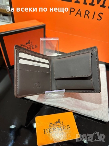 Hermes Мъжко Портмоне От Естествена Кожа С Кутия Хермес - Налични Различни Цветове Код SK144, снимка 2 - Портфейли, портмонета - 52518198