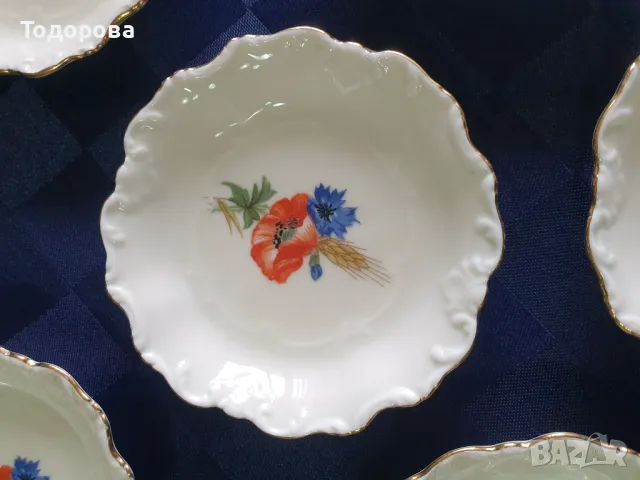 Старинни барокови порцеланови чинийки-Famag Schönwald Bavaria-1927 година, снимка 4 - Сервизи - 47473774