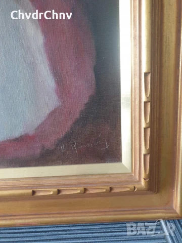 80x69см/голяма картина масло върху платно/женски портрет/Пепеляшка/дървена рамка, снимка 8 - Картини - 51176720