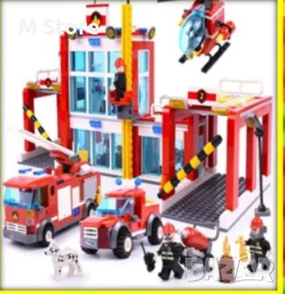 Конструктор пожарна, станция с Хеликоптер, 969 части , снимка 2 - Конструктори - 48273037