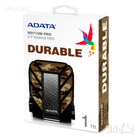 Външен диск удароустойчив EXT 2TB ADATA 710M USB3.2 цвят Камуфлаж, снимка 7 - Твърди дискове - 42837450