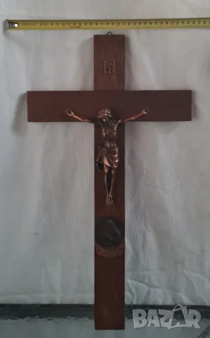 Стенен кръст Исус INRI 1950 г, снимка 2 - Декорация за дома - 50101861