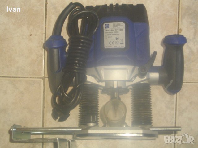 1200 Вата Оберфреза-Немска-LUX-С Водач-Като Нова-ОТЛИЧНА-Без Забележки-Ход 55мм-Цанга/Фрезер/Гайка, снимка 14 - Други инструменти - 42458252