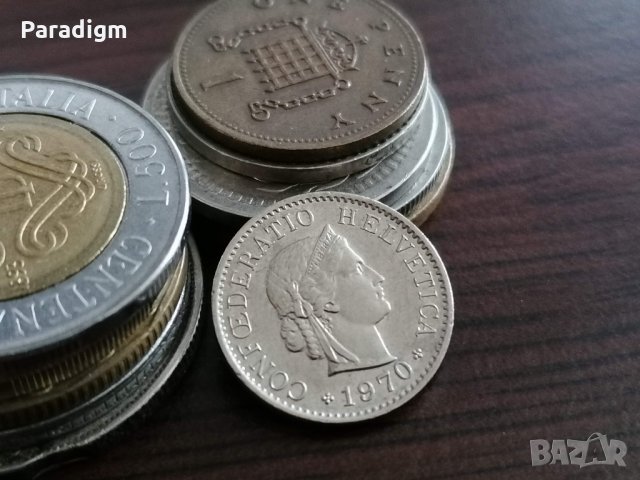Монета - Швейцария - 5 рапен | 1970г., снимка 2 - Нумизматика и бонистика - 34970288