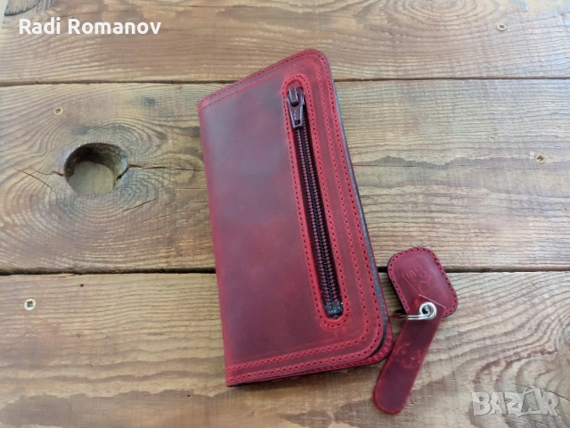 Ръчно изработен дамски кожен портфейл , снимка 2 - Портфейли, портмонета - 51910776