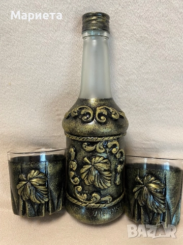Комплект бутилка с две чаши, снимка 5 - Декорация за дома - 52962487