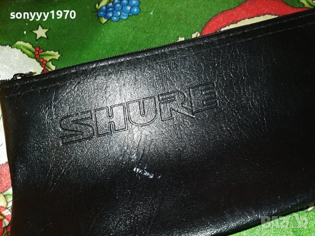 shure-кожен калъф с цип за микрофон 03051555, снимка 2 - Микрофони - 36644928