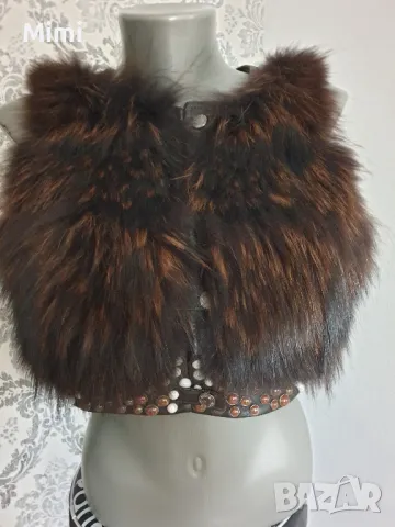 Кожен елек с естествен косъм, снимка 5 - Други - 47282337