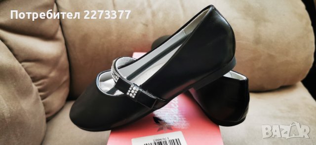 Продавам детски обувки, тип балерини - черни, 28 номер, снимка 4 - Детски обувки - 38091756