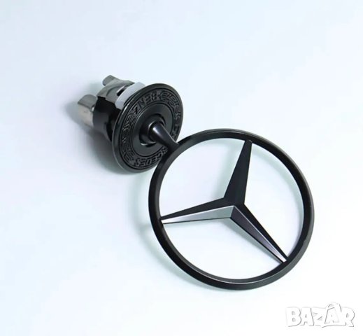 емблема мерцедес черна гланц Mercedes 44mm мерник W204/w211/w212/w210/w220, снимка 4 - Аксесоари и консумативи - 40338394