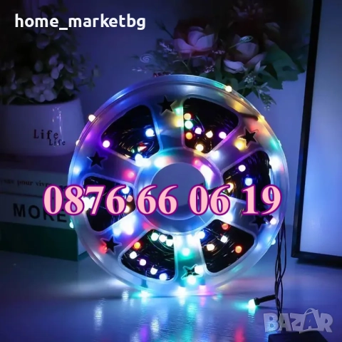 Коледни лампички 20 метра на макара, бяла светлина, водоустойчиви, снимка 3 - Декорация за дома - 52327549