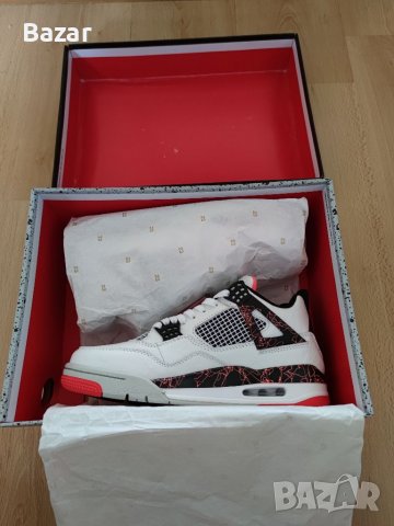 Nike Air Jordan 4 Retro Hot Lava Нови Обувки Кецове Размер 43 Номер Маратонки Бели Мъжки Shoes, снимка 7 - Кецове - 39336162