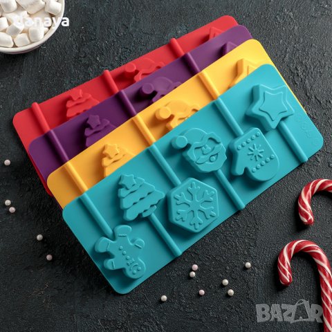 2416 Силиконова форма за коледни близалки, снимка 3 - Форми - 34170546