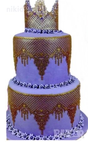 Д6 висулки паяжина дантела борд силиконов молд форма за украса торта с фондан шоколад гъмпейст, снимка 2 - Форми - 18734999