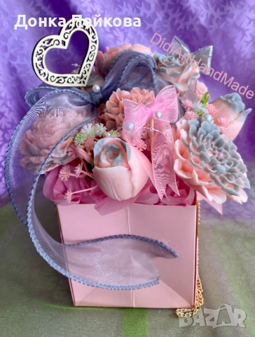 Букет от сапунени цветя, снимка 5 - Козметика за тяло - 53880911