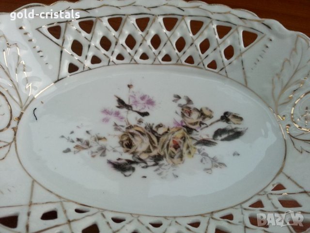 стар порцелан фруктиера купа елипса рязан порцелан , снимка 2 - Антикварни и старинни предмети - 33824503