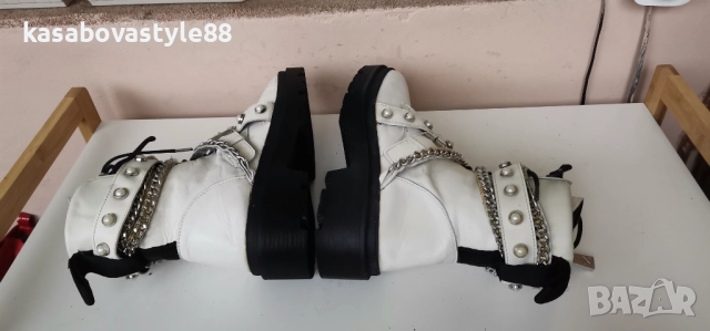 Боти Zara Естествена кожа 37. 5н., снимка 4 - Дамски боти - 52380889