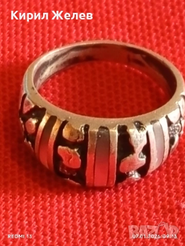 Винтидж сребърен пръстен красива орнаментика ювелирна изработка 41761, снимка 9 - Пръстени - 53015514