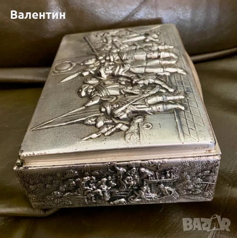 #2002# Кутия за цигари/пури. Винтидж. Посребрена. Холандия., снимка 4 - Декорация за дома - 50459945