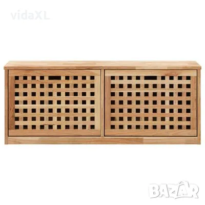 vidaXL Пейка за съхранение на обувки, 94x20x38 см, орех масив(SKU:247599), снимка 3 - Градински мебели, декорация  - 49373395