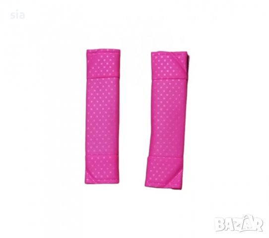 Масажор за седалка 2бр., калъф за волан, протектор за колан 2бр., комплект тапицерия, 3в1, розов, снимка 4 - Аксесоари и консумативи - 39628985